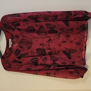 Loft Floral Butterfly Blouse